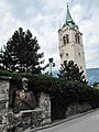 Schwaz, der Friedhofsturm Dm10410 met buste Ludwig Penz foto5 2012-08-09 14.02
