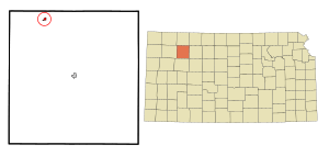 Location within Sheridan County and Kansas