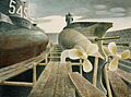 Submarines in Dry Dock by Eric Ravilious, 1940, (Tate N05722)