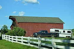 Barn at The Cedars farmstead, a core part of the community