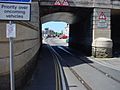 Tramway through town bridge