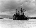 USS Vestal (AR-4) beached on Aiea shoal, Pearl Harbor, after the Japanese attack on 7 December 1941