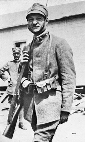 Ungaretti in Italian infantry uniform during World War I