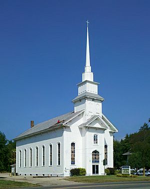 Vriesland Reformed Church building on in Vriesland, Michigan. Now houses Zeeland Church of God