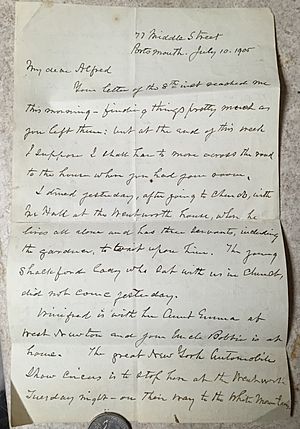1905 Letter from Maj Gen NJT Dana (b.1822 d.1905) to his grandson AL Dana, pg 1