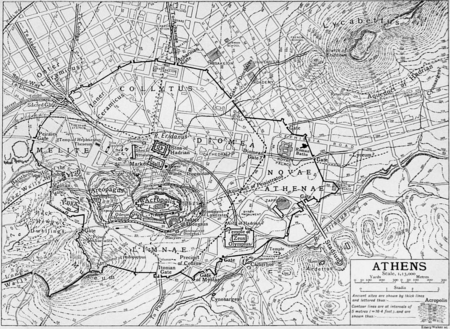 1911 Britannica - Old map of Athens