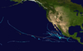 2000 Pacific hurricane season summary map