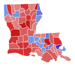 2014 United States Senate runoff election in Louisiana results map by parish