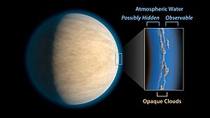 Artist's impression of a Hot Jupiter with hidden water