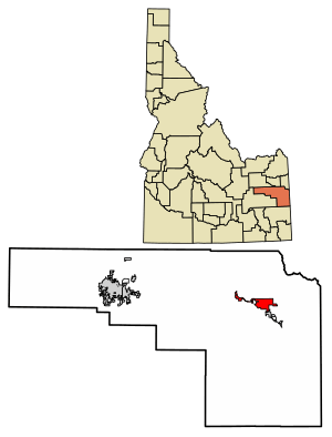Location of Swan Valley in Bonneville County, Idaho.