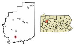 Location of Rimersburg in Clarion County, Pennsylvania.