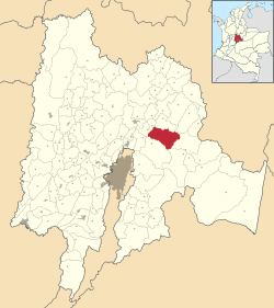 Location of the municipality and town of Guatavita in the Cundinamarca Department of Colombia