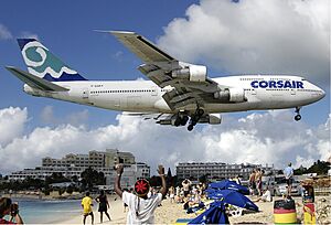 Corsair Boeing 747-300 at SXM Bidini