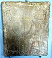 Egyptian king Ptolemy II Philadelphus and queen Arsinoe II, deified. Ptolemaic Period, c. 285-246 BCE. From the temple of Ptolemy II and Arsinoe II at Tanis, Egypt. The British Museum
