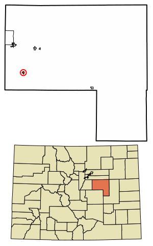 Location of the Elbert CDP in Elbert County, Colorado.