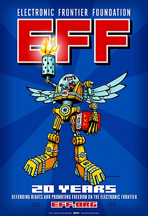 Electronic Frontier Foundation 20th anniversary mecha poster
