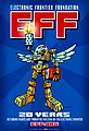 Electronic Frontier Foundation 20th anniversary mecha poster