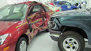 Ford Focus versus Ford Explorer crash test IIHS