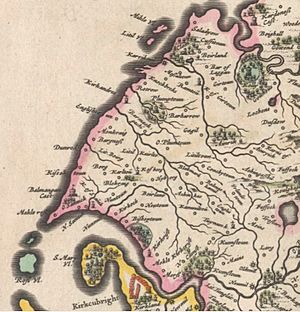 Gallovidiæ Pars Media - Atlas Maior, vol 6, map 15 - Joan Blaeu, 1667 - BL 114.h(star).6.(15) - Plunton Castle