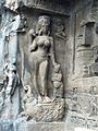Goddess Ganga at Cave 21 entrance, Ellora