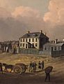 Governor's House, Halifax, Nova Scotia (inset) by Dominic Serres, c. 1765