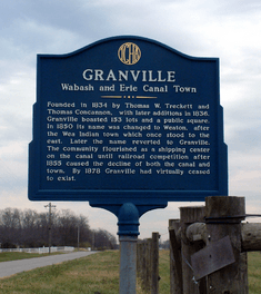 The historical marker near Granville.