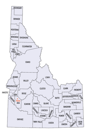 Idaho counties map