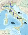 Italy main rivers location