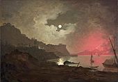 Joseph WRIGHT of Derby - A view of Vesuvius from Posillipo, Naples - Google Art Project