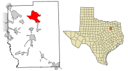 Location of Terrell in Kaufman County, Texas