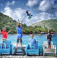 Kiteboarding at Saba Rock Resort, British Virgin Islands