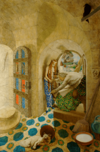 Léon Bakst - The Princess Pricks Her Finger on a Spinning Wheel (The Sleeping Beauty), 1913-22