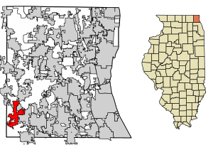 Location of Lake Barrington in Lake County, Illinois.