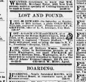 Lost and Found Evening Star December 24,1877