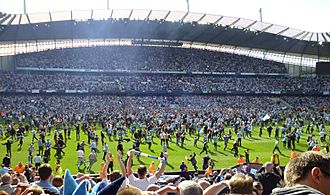 Manchester City pitch invasion