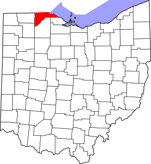 Map of Ohio highlighting Lucas County