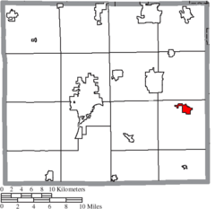Location of Dalton in Wayne County