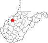 State map highlighting Wirt County