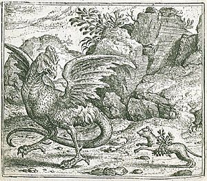 Marcus Gheeraerts I - Fable of the basilisk and weasel