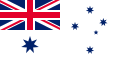 Australian Flag with white background and blue stars