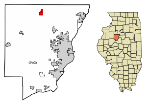 Location of Princeville in Peoria County, Illinois.