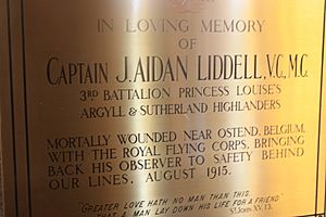 Plaque to Captain John Aidan Liddell, Church of the Holy Rude, Stirling