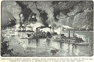 Porter's flotilla below Vicksburg