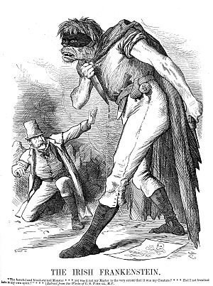 Punch Anti-Irish propaganda (1882) Irish Frankenstein
