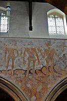 Raunds, St. Mary's Church, Celebrated medieval wall painting of 'The Three Dead' 1 - geograph.org.uk - 5716213
