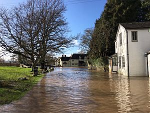 River Teme floods at Leintwardine, February 2020 (geograph 6393207)