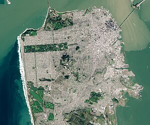 San Francisco Peninsula by Sentinel-2, 2019-03-11 (cropped)