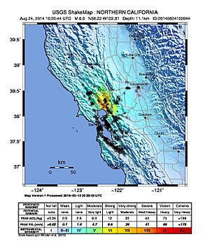 Shake Intensity - 2014 South Napa Earthquake