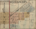 State Line City Indiana map from 1877 atlas