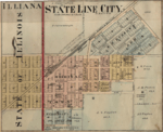 State Line City Indiana map from 1877 atlas